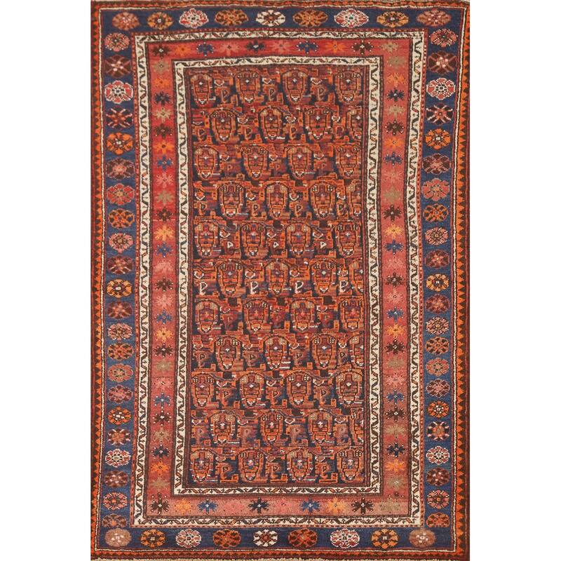 Malayer Persian Vintage Area Rug Hand-Knotted Wool Carpet - 4'3" x 6'7"