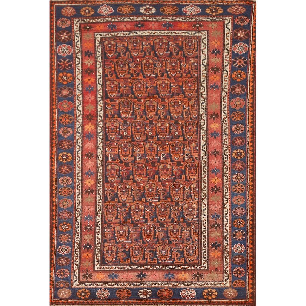 Malayer Persian Vintage Area Rug Hand-Knotted Wool Carpet - 4'3" x 6'7"