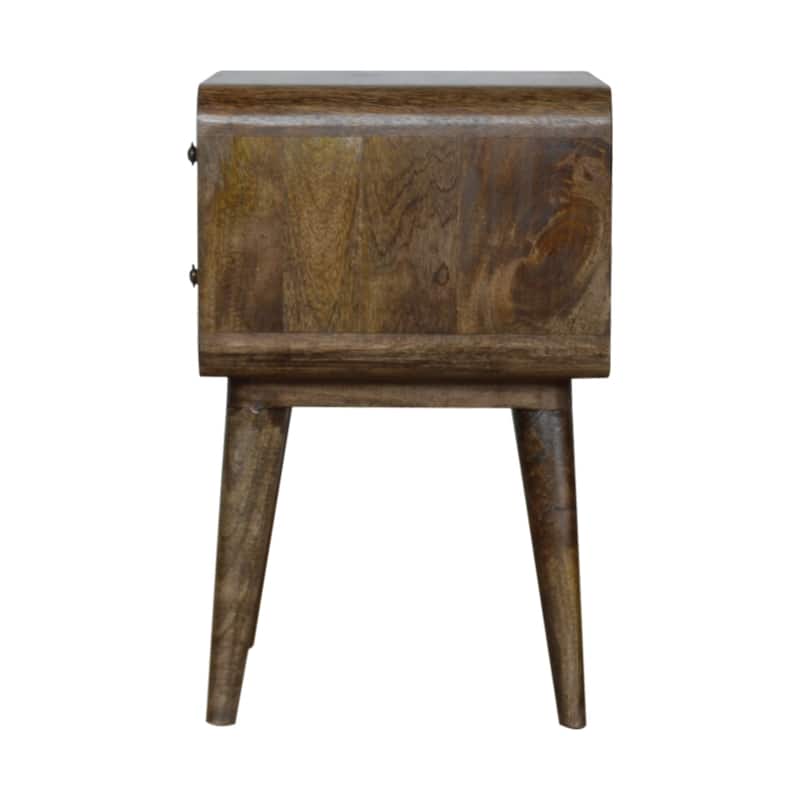 HomeRoots 22" Natural Solid Wood Distressed Two Drawer Nightstand