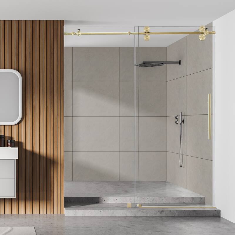 Altair Lazaro Single Sliding Frameless Shower Door with Clear Glass