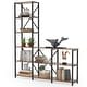 preview thumbnail 7 of 11, Industrial 9 Shelves Bookshelves Ladder Corner Etagere Bookcase