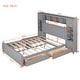 preview thumbnail 20 of 46, Versatility Queen Size Platform Bed with All-in-One Cabinet, Wooden BedFrame w/ Sockets, Shelf & 4 Drawers for Kids/Teens/Adults
