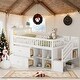 preview thumbnail 2 of 9, Twin Size Loft Bed with Staircase,Kids Loft Bed with LED,White