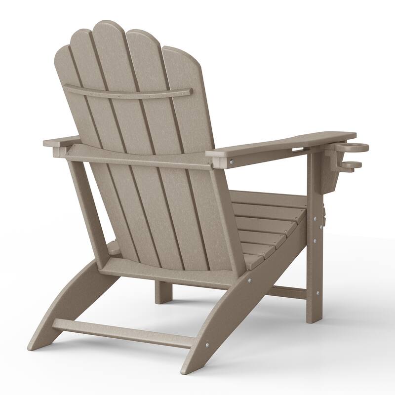 Aderson Outdoor Poly Adirondack Chairs with Cupholders (Set of 8)