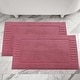 preview thumbnail 1 of 7, Superior Leo Cotton Geometric Border Bath Mat, Set of 2 Rosewood