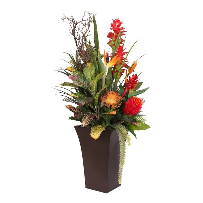 Tropical Silk Flowers - 24W x 20D x 48H