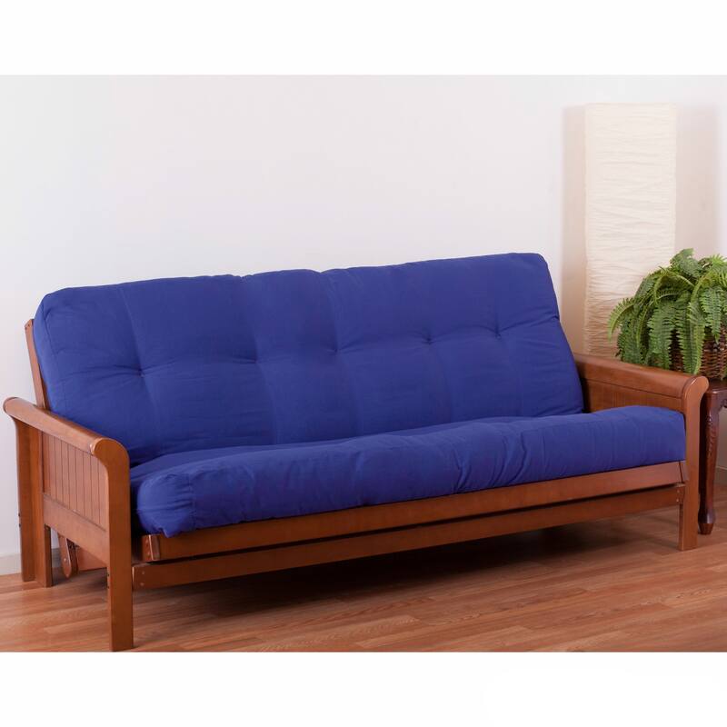 7-inch Thick Twill Futon Mattress (Twin, Full, or Queen) - Royal Blue - Full