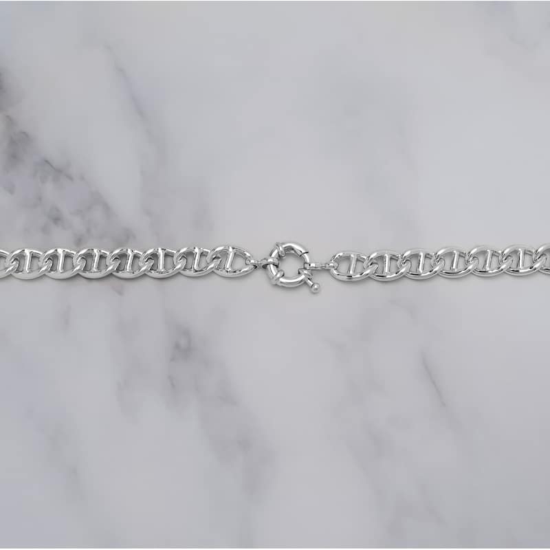 Victoria Townsend Silver Plated Thick Anchor Chain Necklace