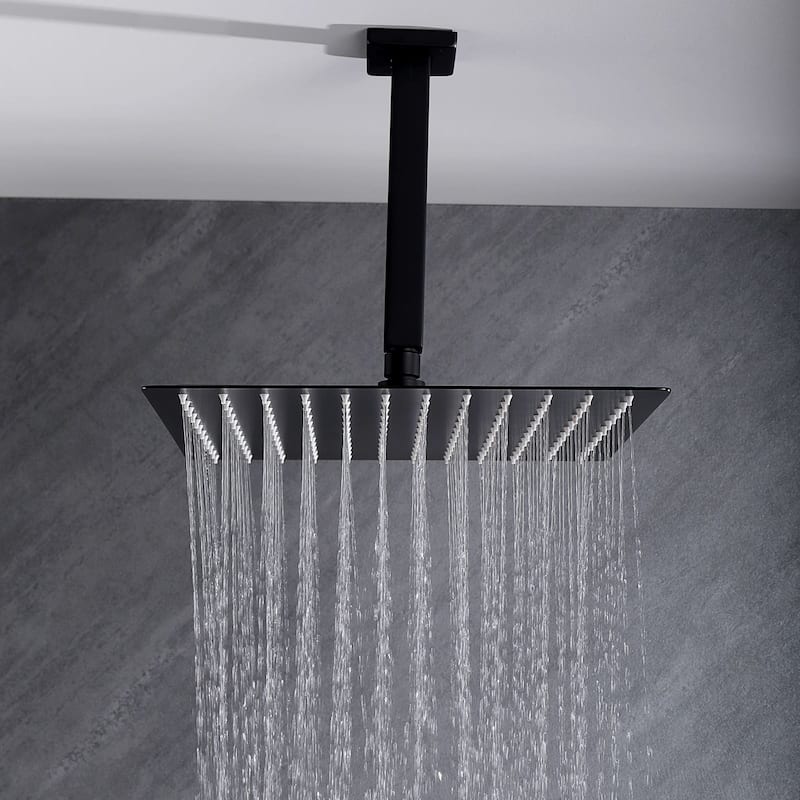 12 Inch Shower System With Waterfall Tub Spout and Handheld Sprayer Rain Ceiling Mount Tub Shower Faucet Set With Rough-in Valve