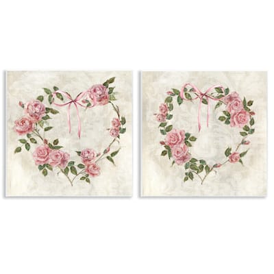 Stupell Heart Shaped Wreaths Wall Plaque Art Design By Sally Swatland (Set of 2)