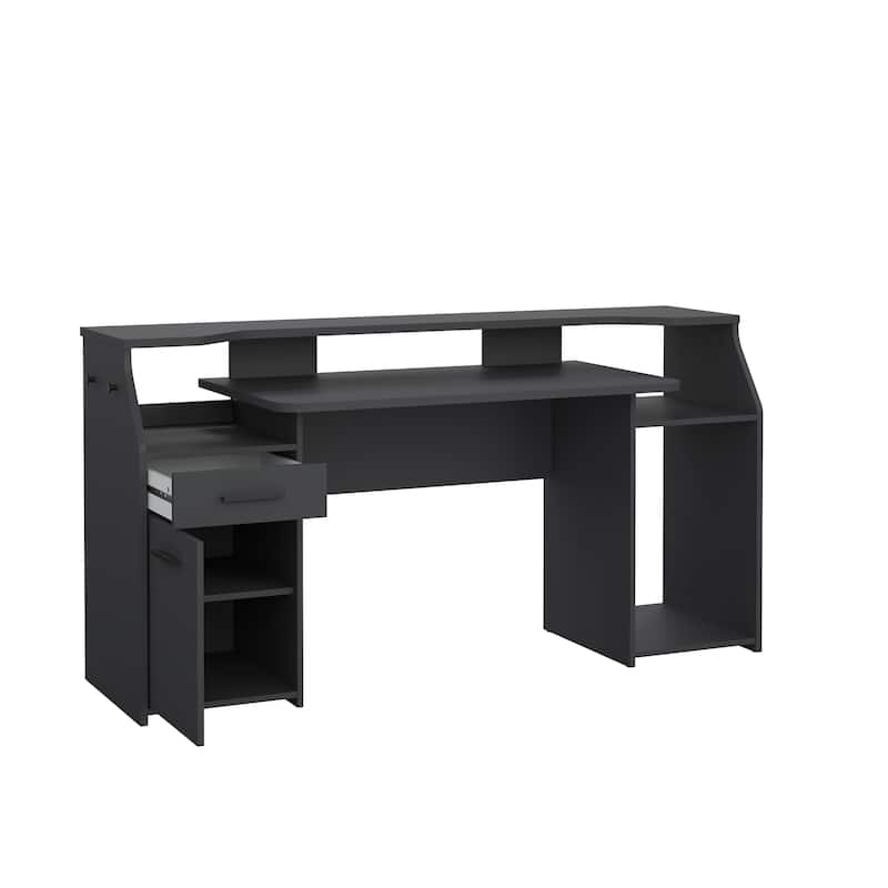 Porch & Den Gaming Desk, Matte Grey