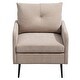 preview thumbnail 6 of 28, 23.6 Inch Seat Wide Chenille Accent Chair - Metal Black Legs Hold 300lbs