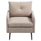 preview thumbnail 7 of 28, Accent Chair With Metal Black Legs,Comfy Chenille Club Fabric Armchair,Single Sofa Chair, Accent Club Guest Chair