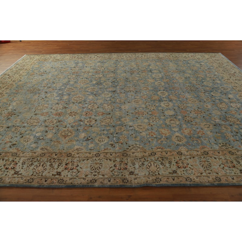 Vegetable Dye Sultanabad Persian Area Antique Rug Handmade Wool Carpet - 9'6" x 12'8"