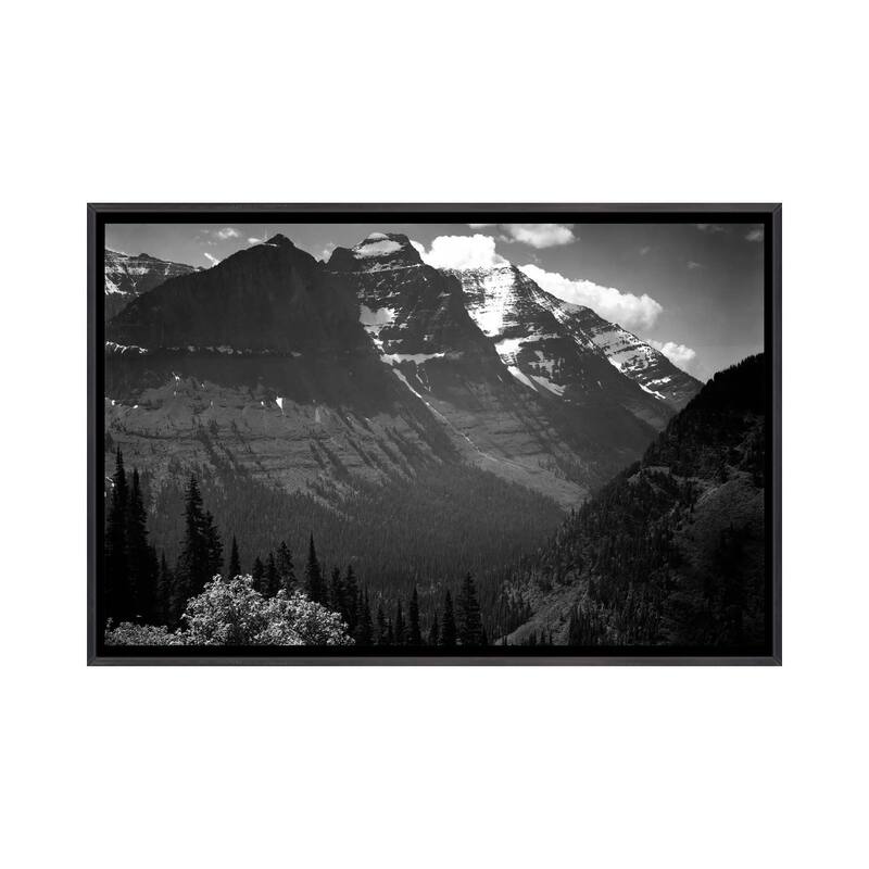 iCanvas "In Glacier National Park II" by Ansel Adams Framed - Ebony - 32x48