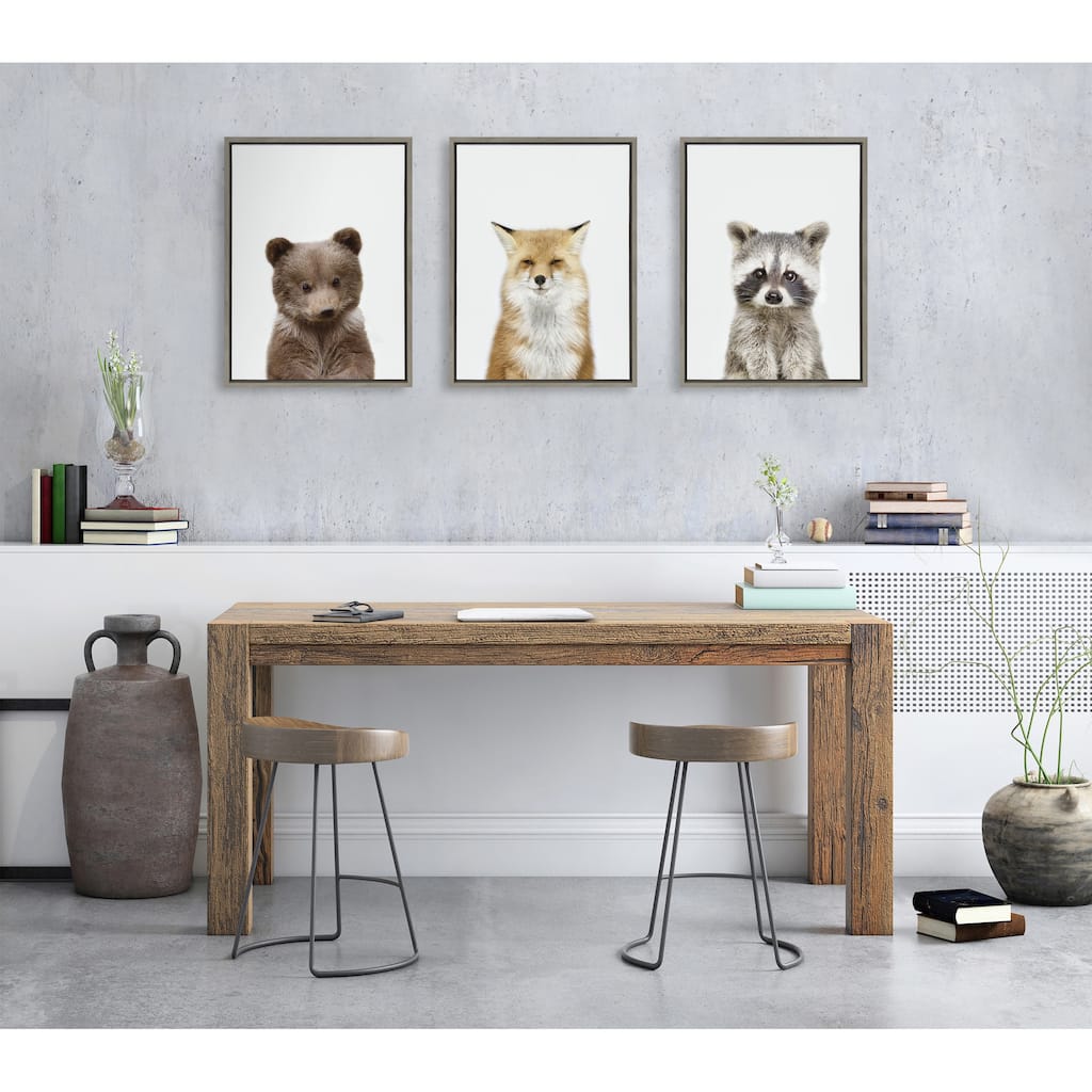 Kate and Laurel Sylvie Studio Animals Framed Canvas by Amy Peterson