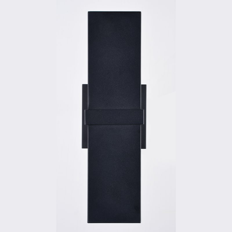 Lavage Aluminum 2 Light Black Contemporary Outdoor Wall Lamp - Up and Down Lighting - 4.75-in W x 14-in H x 5.5-in D