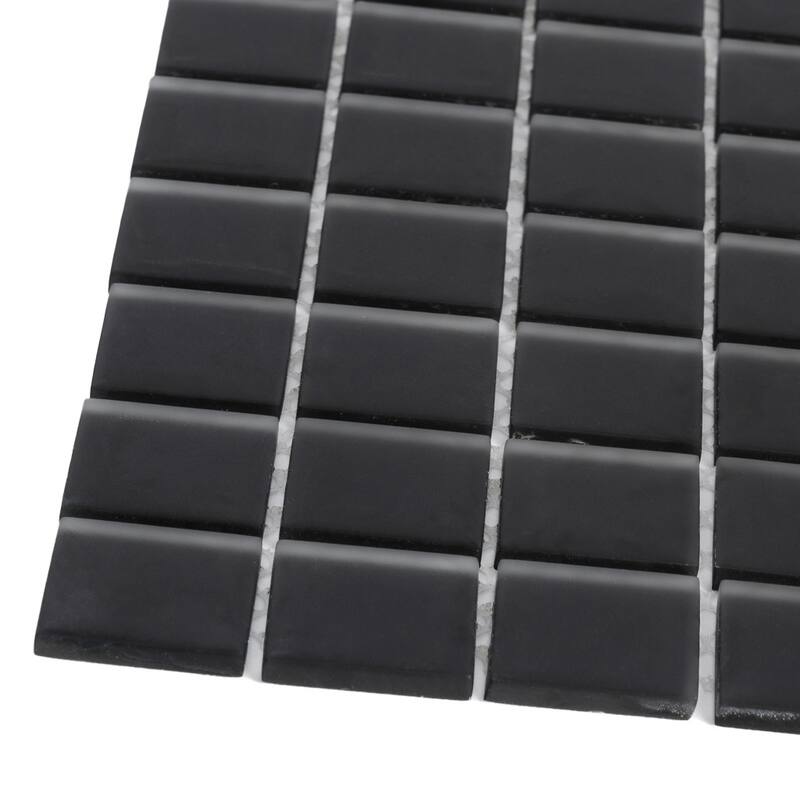 Apollo tile 12" x 12" Colorway Matte Black Glass Tile (9.67 sq ft/case) - 10 Pack