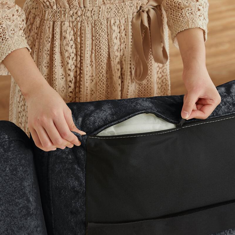99.41" Chenille High Armrest L Shaped Sofa