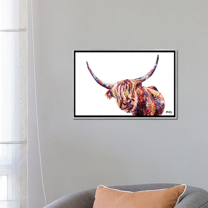 iCanvas "Olivia's Highland Cow" by Becksy Framed