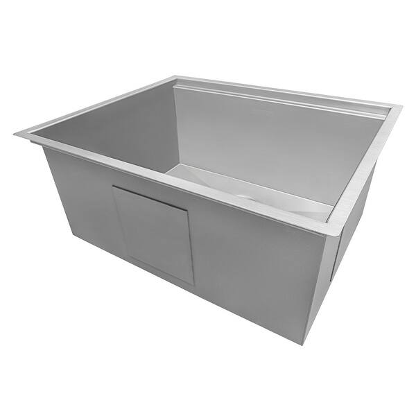 RVH8308 Ruvati 23-inch Workstation Ledge Bar Prep Kitchen Sink Undermount 16 Gauge Stainless Steel Single Bowl