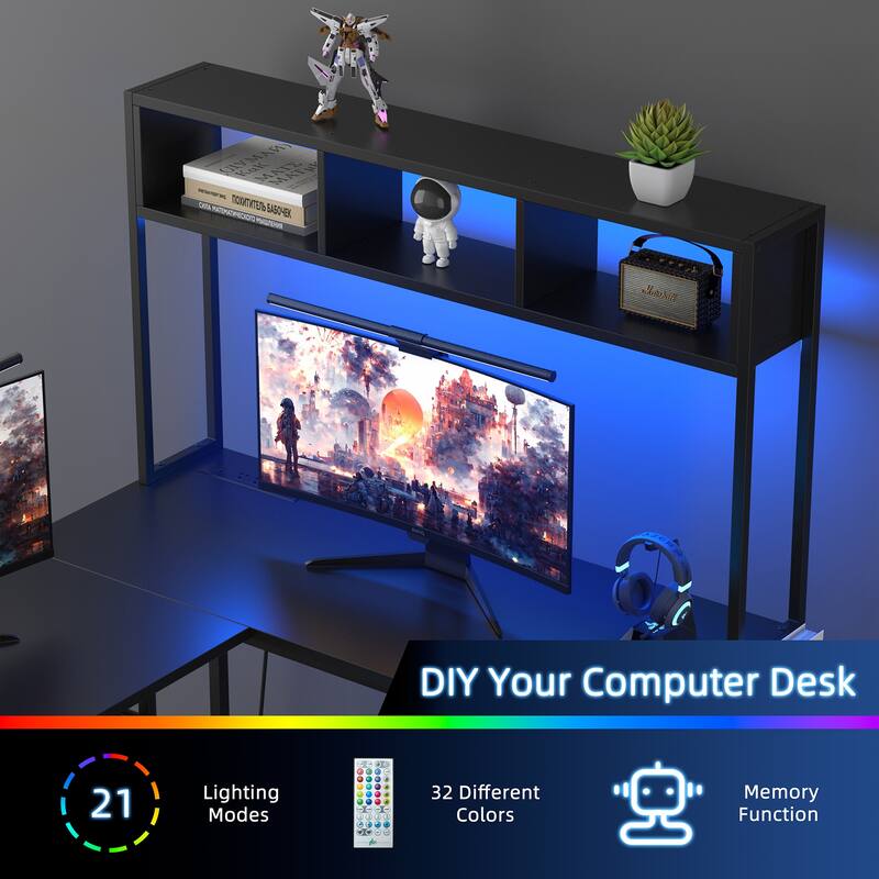 Futzca L Shaped Computer Desk, Black