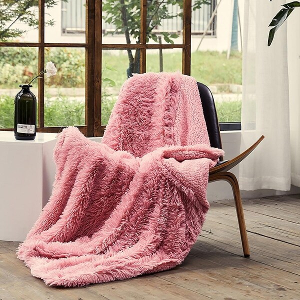 AIRI Fuzzy Decor Extra Soft Faux Fur Throw Blanket 50" x 65". Opens flyout.