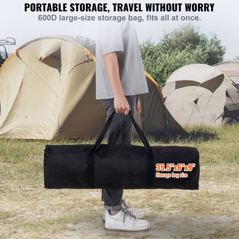 Orange Outdoor Portable Badminton Net with Height Adjustable Steel Poles and Carrying Bag