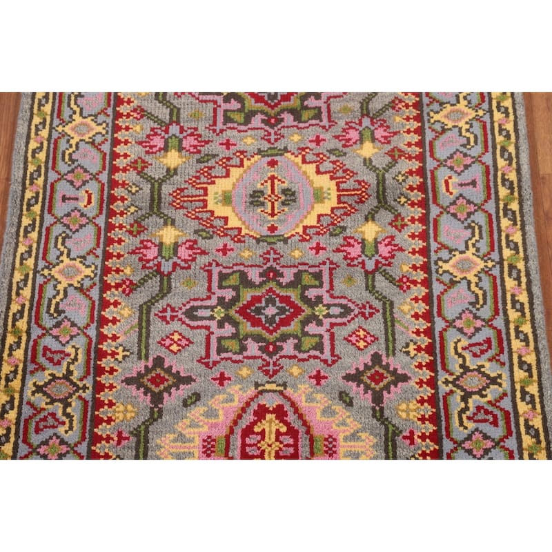 Kazak Oriental Foyer Rug Hand-Knotted Wool Carpet - 3'0"x 5'2"