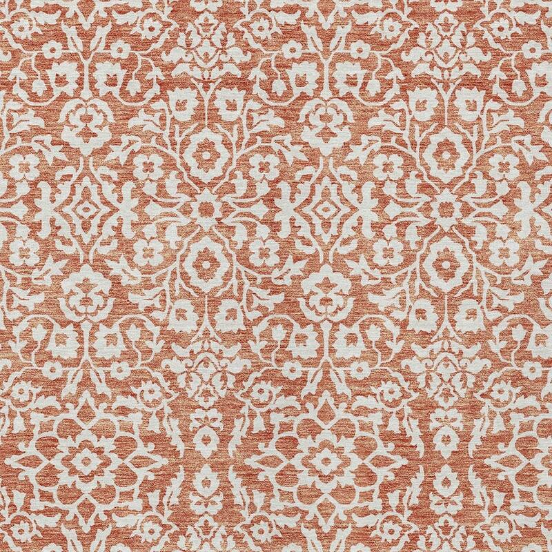 HomeRoots Damask Traditional Rectangle Outdoor Rug