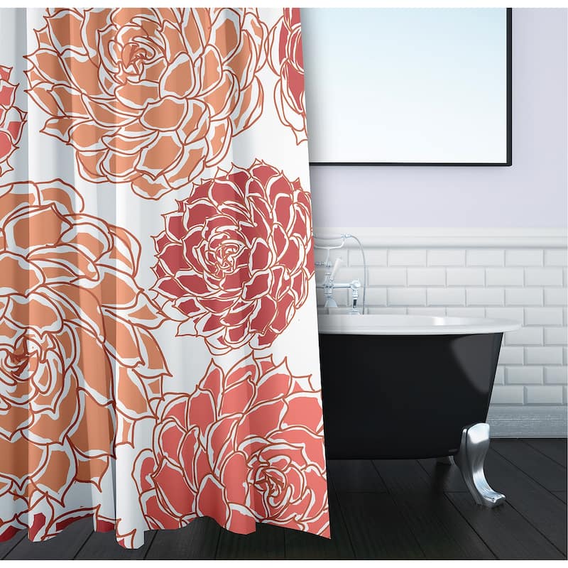 Olivia Floral Print Shower Curtain