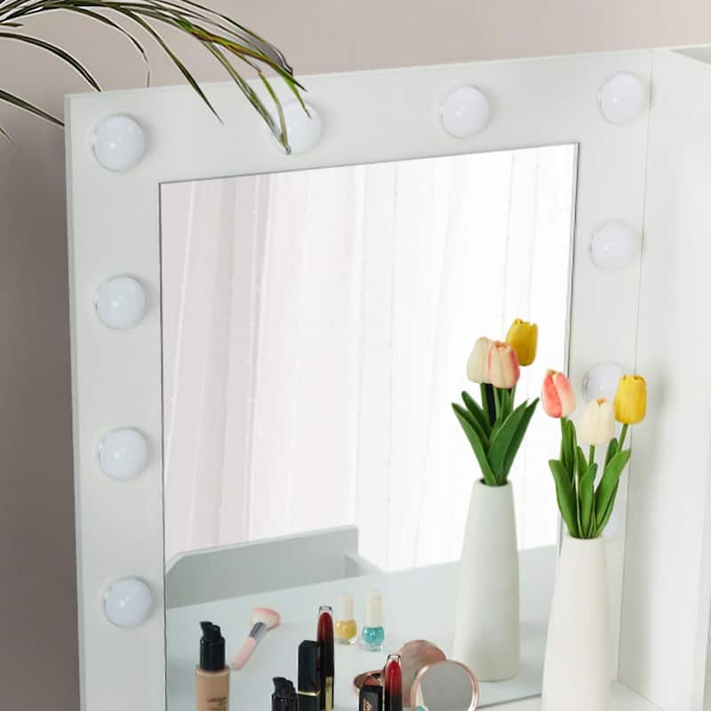 Vanity Desk with Mirror & Lights