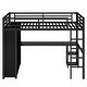 preview thumbnail 31 of 42, Loft Bed with Built-in Wardrobe, Desk, and Storage Shelves, Space-Saving Design