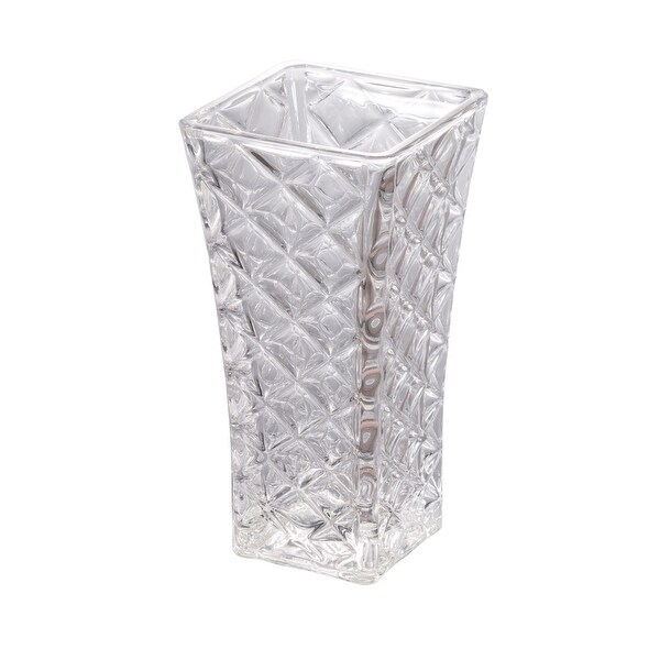 11.75 Crystal White Shock Resistant Clear Glass Floral Vase - N/A