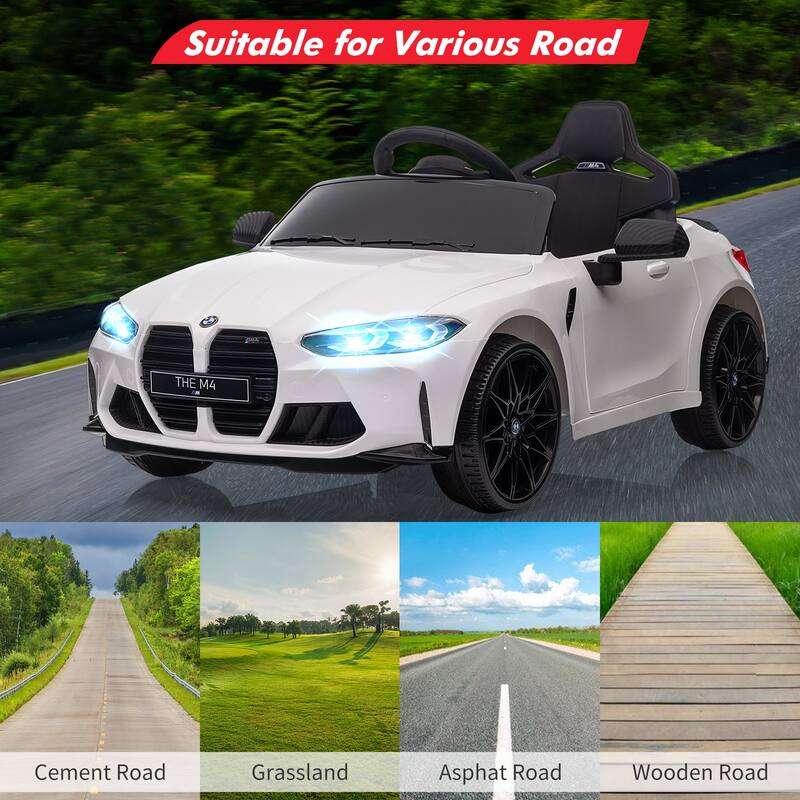 12V Ride On Toy Car Licensed BMW M4 for Kids 37-83 Months