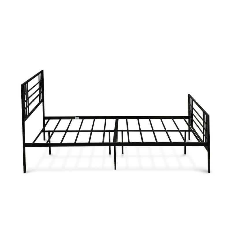 Queen Platform Bed - Modern Wood Bed Frame with Metal Legs - Sturdy & Easy Assembly
