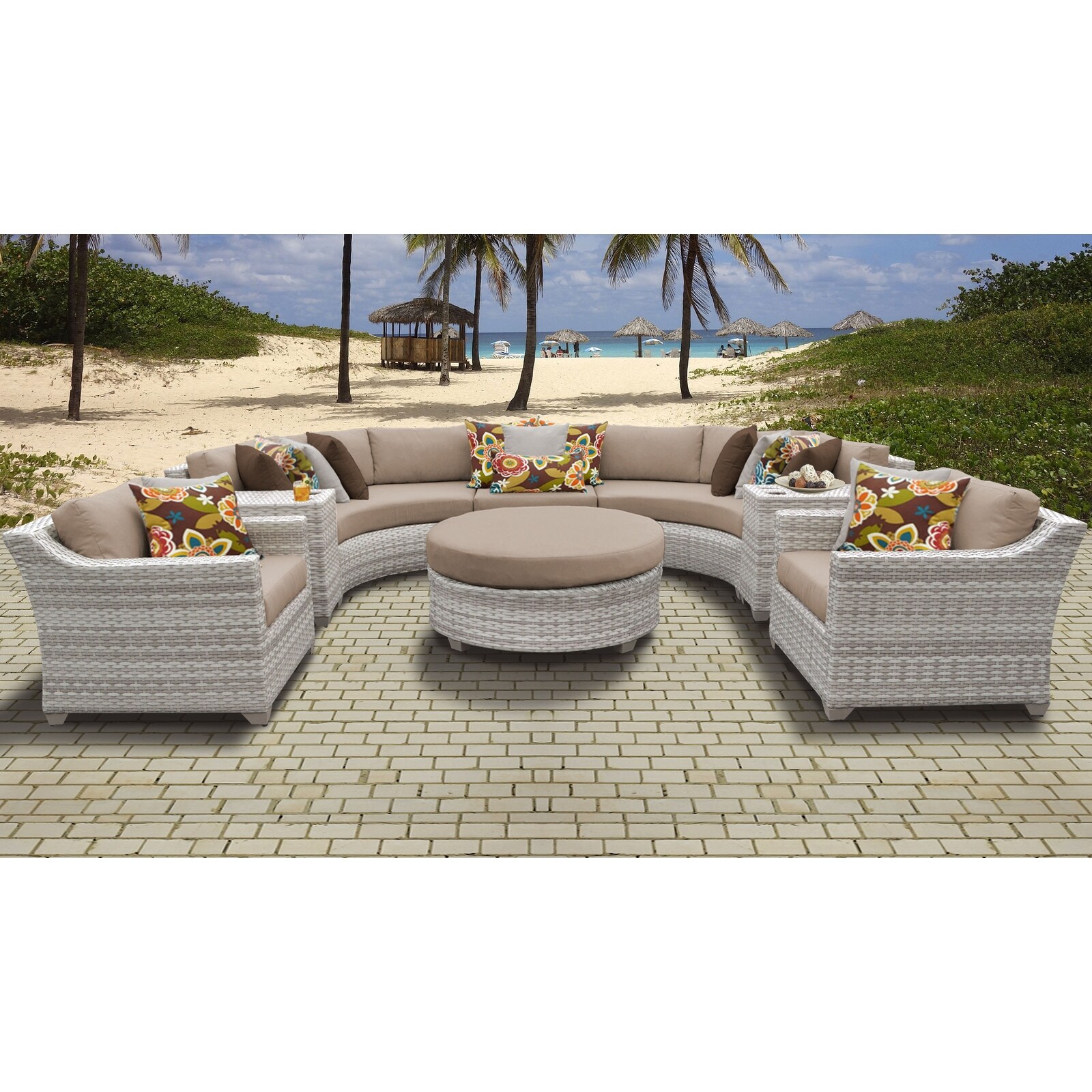 Tk classics fairmont 14 piece outdoor sales wicker patio furniture set