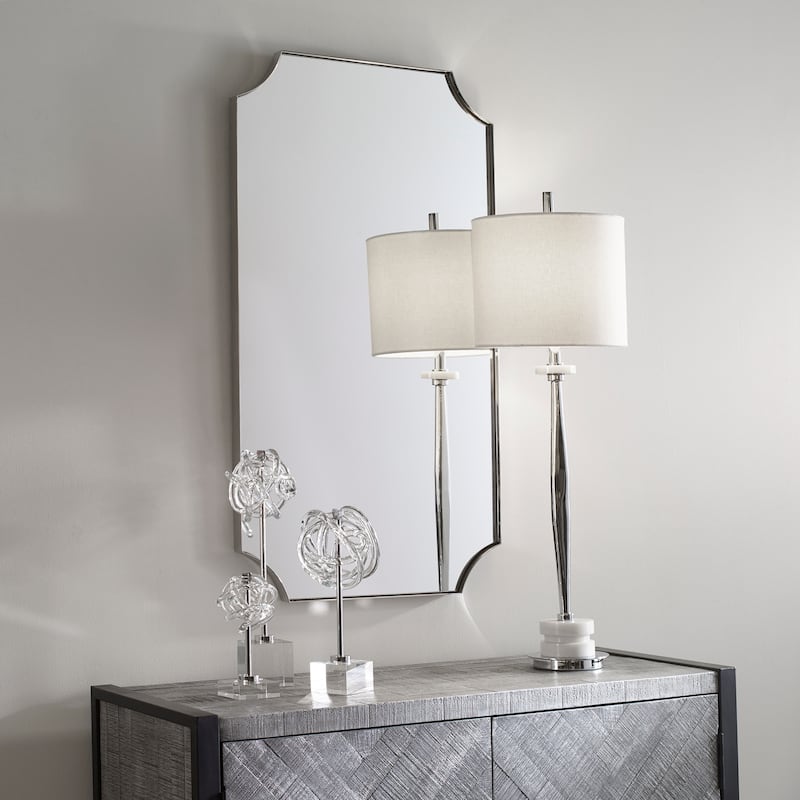 Uttermost Lennox Scalloped Corner Mirror