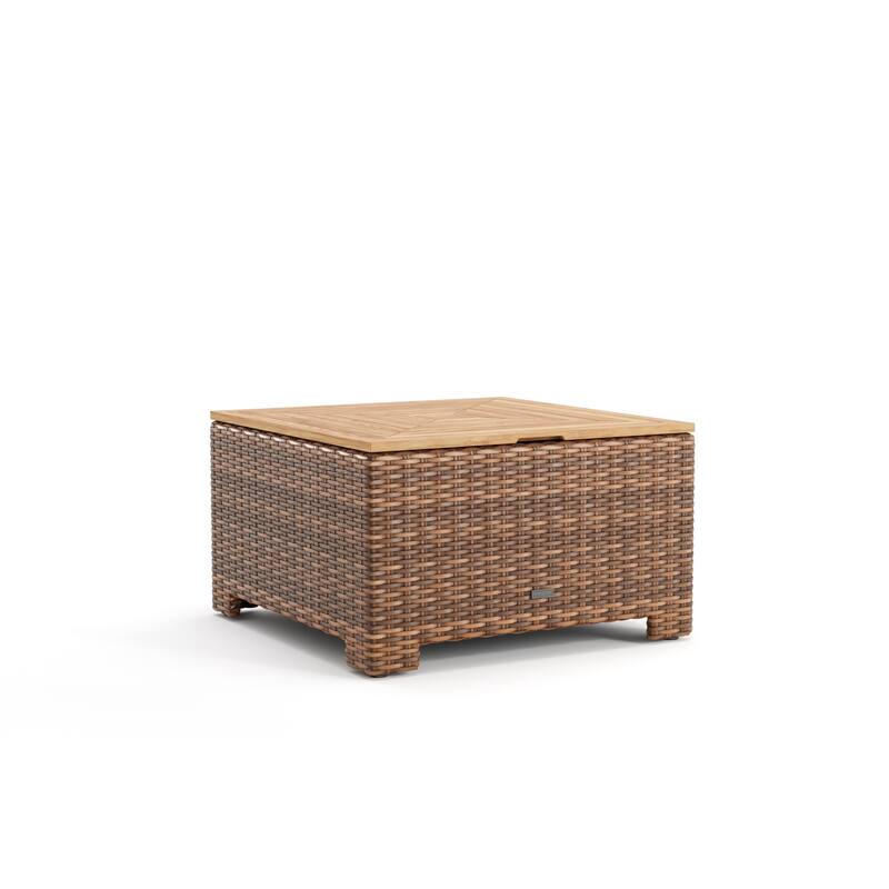 Winston Nico Antique Chestnut with Natural Teak Wood Chat Table