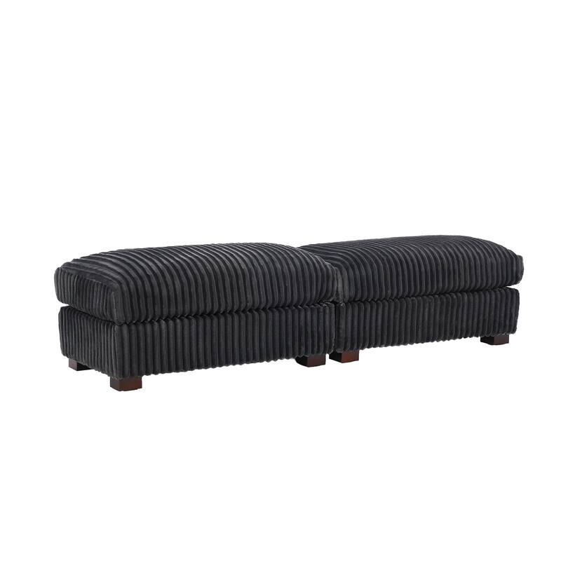 Fauxfur Ottoman Bench