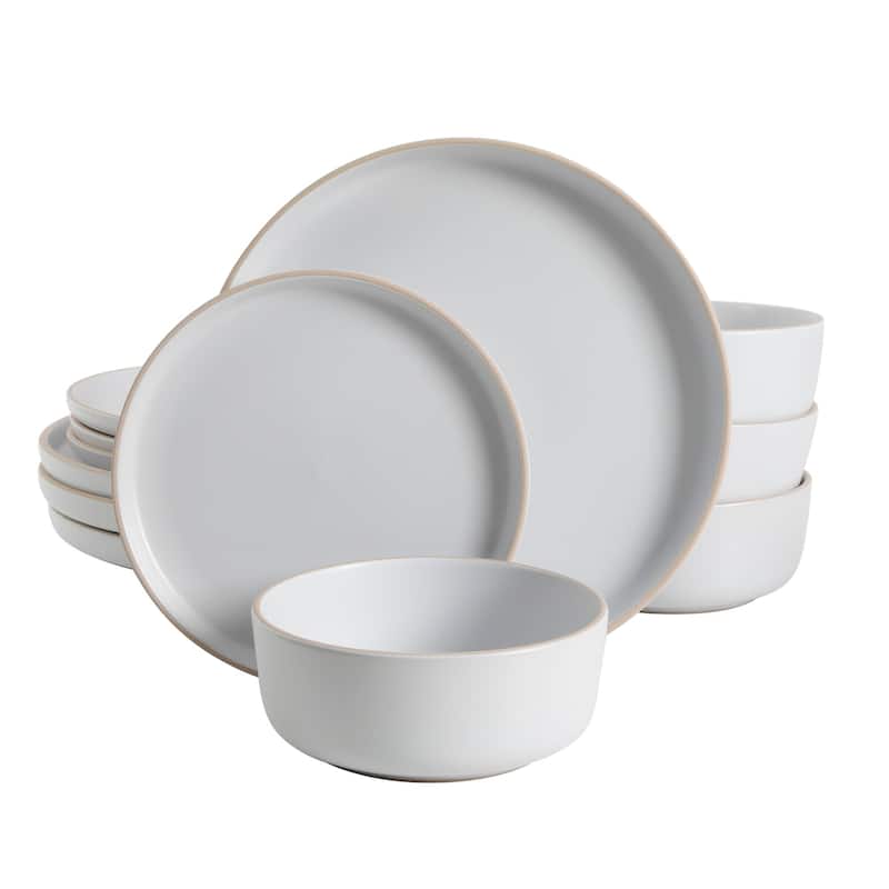 Gibson Home Everyday Essential 12pc Dinnerware Set - White