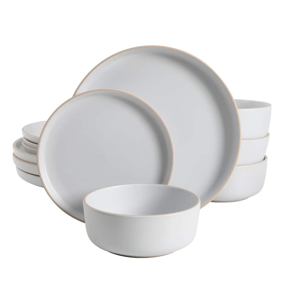 Gibson Home Everyday Essential 12pc Dinnerware Set - White
