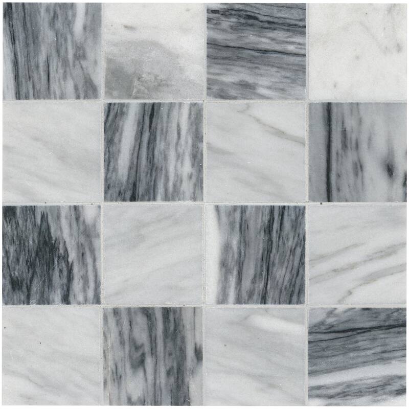 Ackland AKM-S-3X3SQP-CA 12" x 12" Marble Square Floor and Wall Mosaic