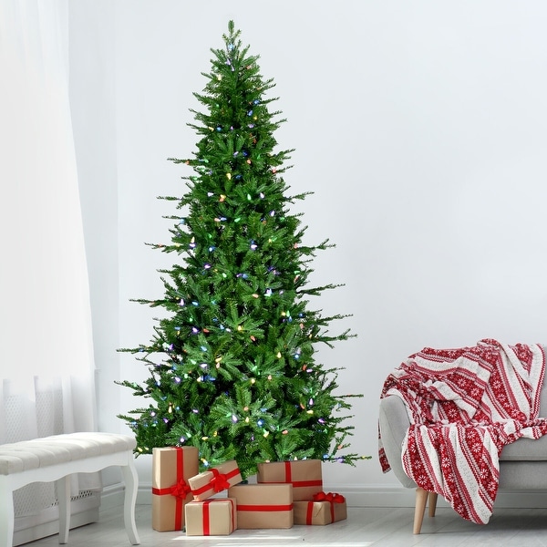 Christmas Time 6.5 Kringle Pine Artificial Christmas Tree with Multicolor C6 LED Lights and Remote Control