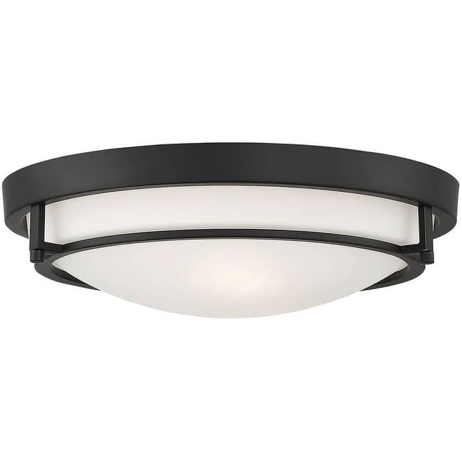 Meridian M60019 2 Light 13" Wide Flush Mount Bowl Ceiling Fixture - Matte Black