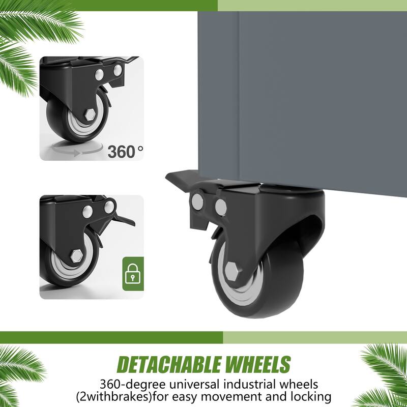 Raised Garden Bed Planter with Trellis Movable Planter Box with Lockable Wheels