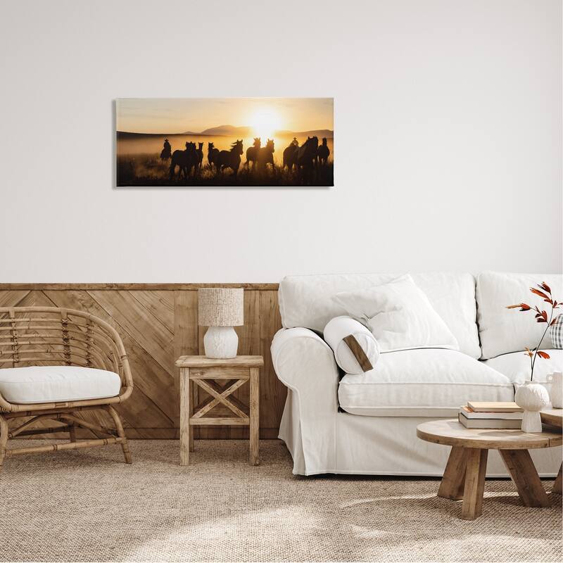 Stupell Sunlit Cowboys & Horses Canvas Wall Art Design by PBurchettePhoto