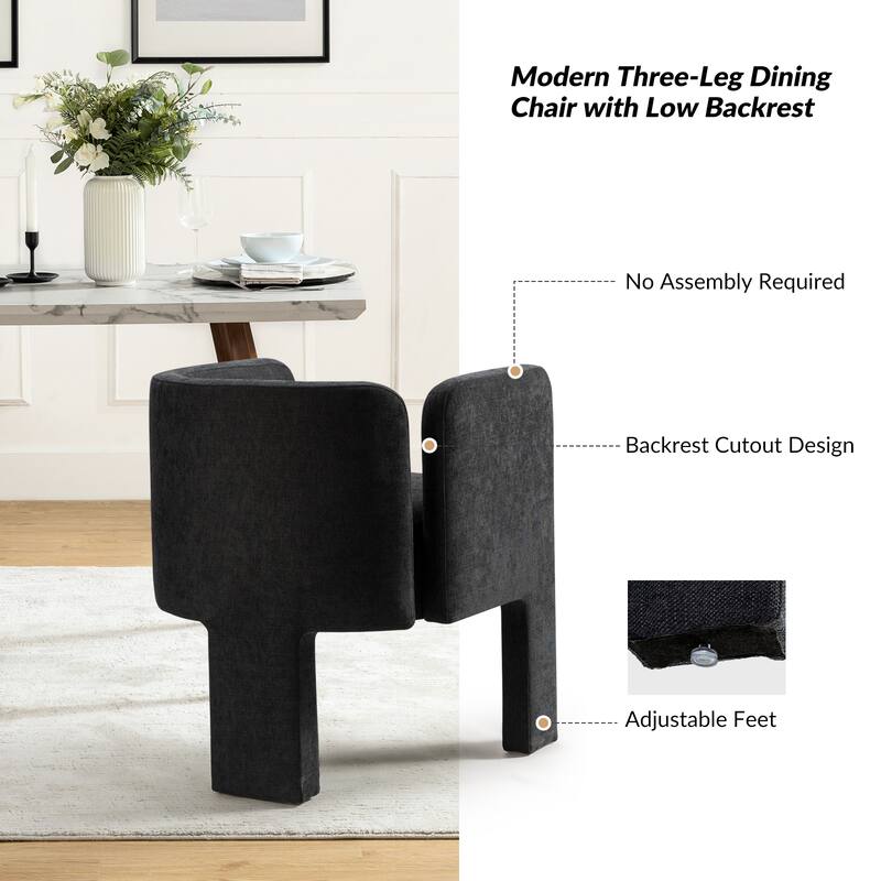 Friedrich Modern Left-facing Cutout Dining Chair with Three-legged Design Set Of 6 By HULALA HOME