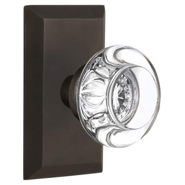 Nostalgic Warehouse Round Clear Crystal Solid Brass Single Dummy Door