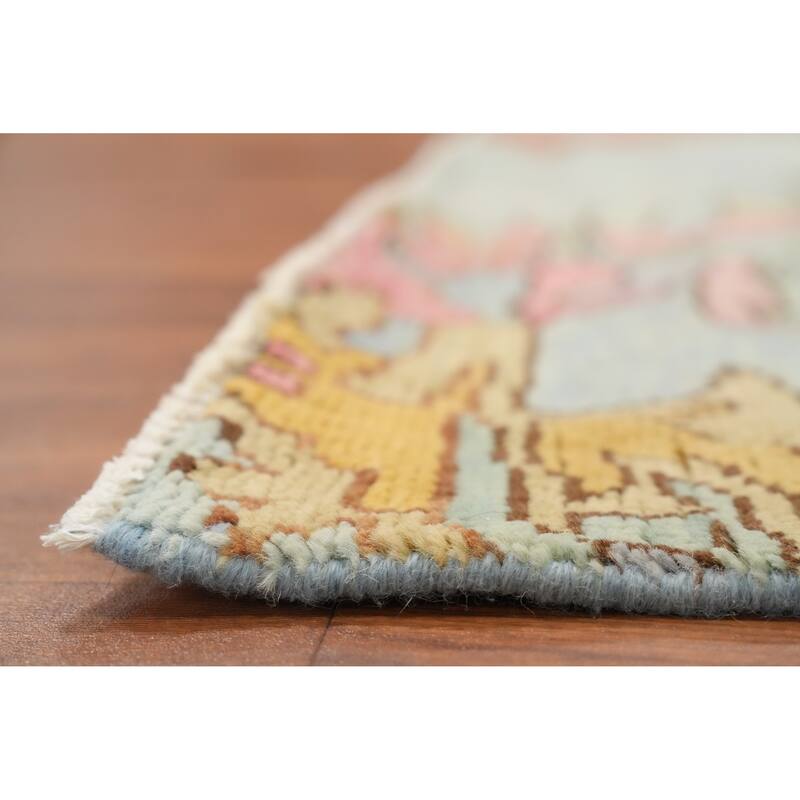 Hand Knotted Oriental 100% Wool Carpet Modern Geometric Green Gabbeh Area Rug - 11' 11'' X 8' 10''